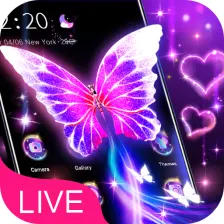 Glow 3D Neon Butterfly Theme