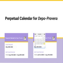 Depo-Provera Perpetual Calendar Calculator