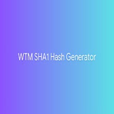 WTM SHA1 Hash Generator