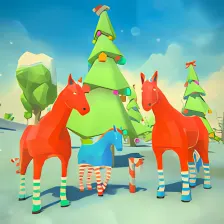 Horse Xmas Simulator Family Happy New Year