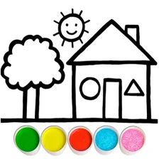 Glitter House coloring and drawing for Kids