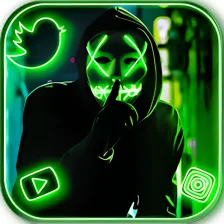 Neon Mask Cool Man Theme  Live Wallpaper