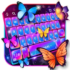 Swell Colorful Neon Butterfly Keyboard