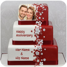 Name Photo On Anniversary Cake Photo Frame