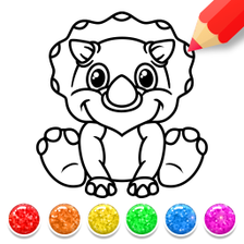 Dinosaur Glitter Coloring Page