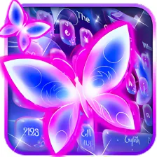 Colorful Neon Butterfly Keyboard Theme