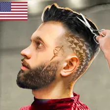 US Barber Shop Hair Tattoo Cut