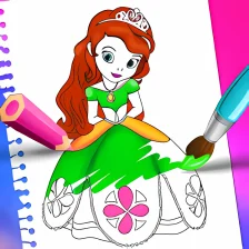 Princess Color Book Painting Fun