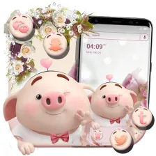 Cute Piggy Launcher Theme