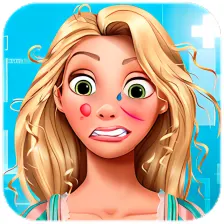Cure face princess Rapunzel - Medical Kids Game