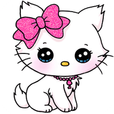 Glitter Cute Cat Coloring Book - Kitty Games