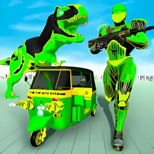 Tuk Tuk Auto Rickshaw Transform Dinosaur Robot
