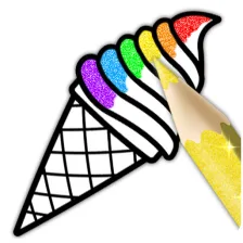 Glitter Ice Cream Coloring