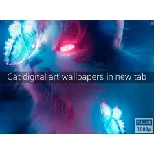 Cat digital art Wallpapers New Tab