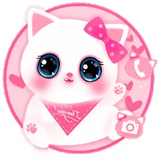 Adorable Pink Cat Themes HD Wallpapers 3D icons