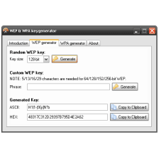 WEP and WPA Key Generator