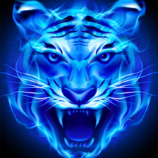 Neon Blue Tiger Wallpaper