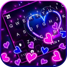 Neon Heart Gravity Keyboard Ba