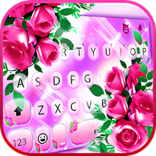 Pink Glamor Roses Keyboard Theme