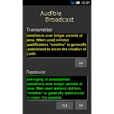 Audible Broadcast text to sound walkie-talkie