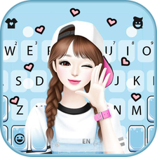 Lovely Sweet Girl Keyboard Background