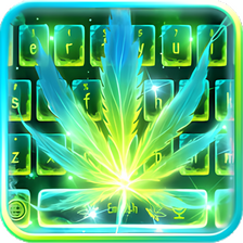 Neon Smoking Weed Keyboard Theme