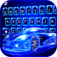 Neon Sports Car Keyboard Theme