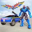 Flying Police Eagle Transform Cyber Truck Robot