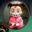 Scary Baby Girl in Pink House