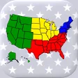 50 US States Map Capitals  Flags - American Quiz