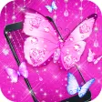 3D Neon Butterfly Shiny Theme