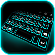 Programikonen: Blue Neon Tech Keyboard T…
