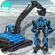 Sand Excavator Crane Transforming Robot Games