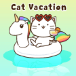 Cute Wallpaper Cat Vacation Theme