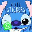 Blue Cart00n StitchLil0 Stickers - WAStickersApps