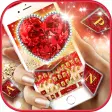 Golden Red Luxury Heart Keyboard Theme