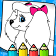 Puppy coloring book glitter