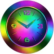 Free Neon Rainbow Clock Widget