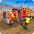 American Truck Cargo Car Transporter Driving icon