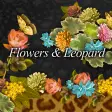 Flowers  Leopard Wallpaper