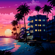 Biểu tượng của chương trình: Retrowave Beach Live Wall…