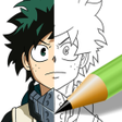 How to draw anime step by step icon