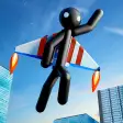 Flying Hero Stickman Criminal City