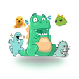 Ikon program: WASticker - Cute Dino Sti…