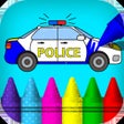 Car coloring book  drawing icon