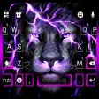 Lightning Neon Lion Keyboard Theme