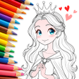 Иконка программы: Cute Princess Coloring Ga…