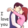 Cute Couple Love Stickers For WhatsApp