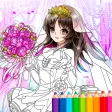 Anime Bride Girl Coloring Book