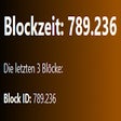 "Blockzeit" ID des letzten Bitcoin Blocks.